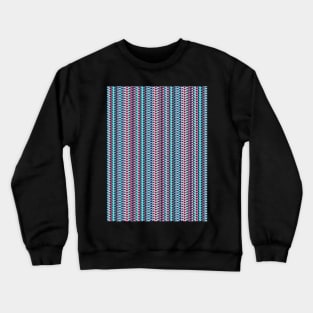 Pink and blue geometric cubes in lines Crewneck Sweatshirt